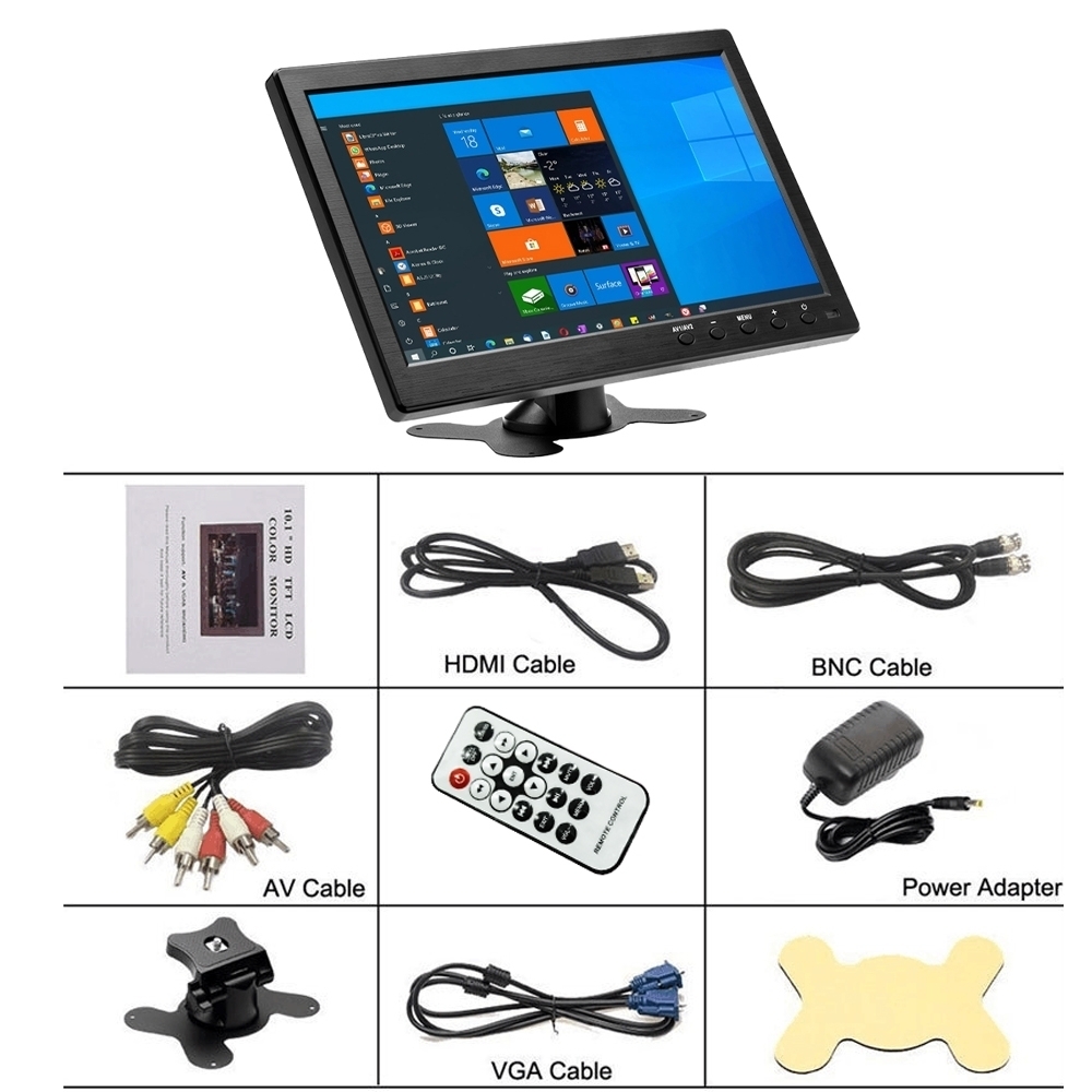 Black LCD Monitor with Accessories